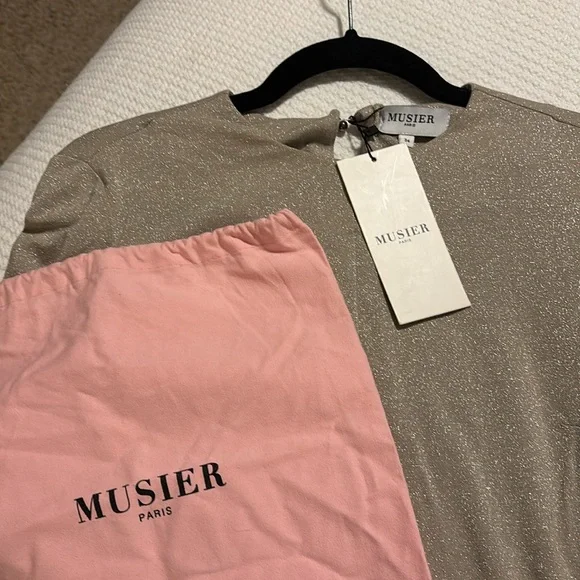 Musier Paris champagne colored mini dress new with tags European size 34 - Picture 2 of 2